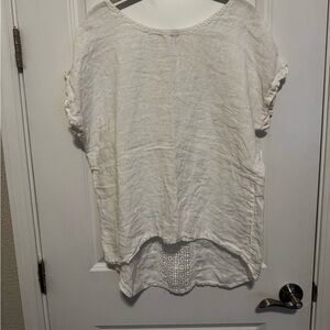 Elegant Cream Blouse with Lace Detail